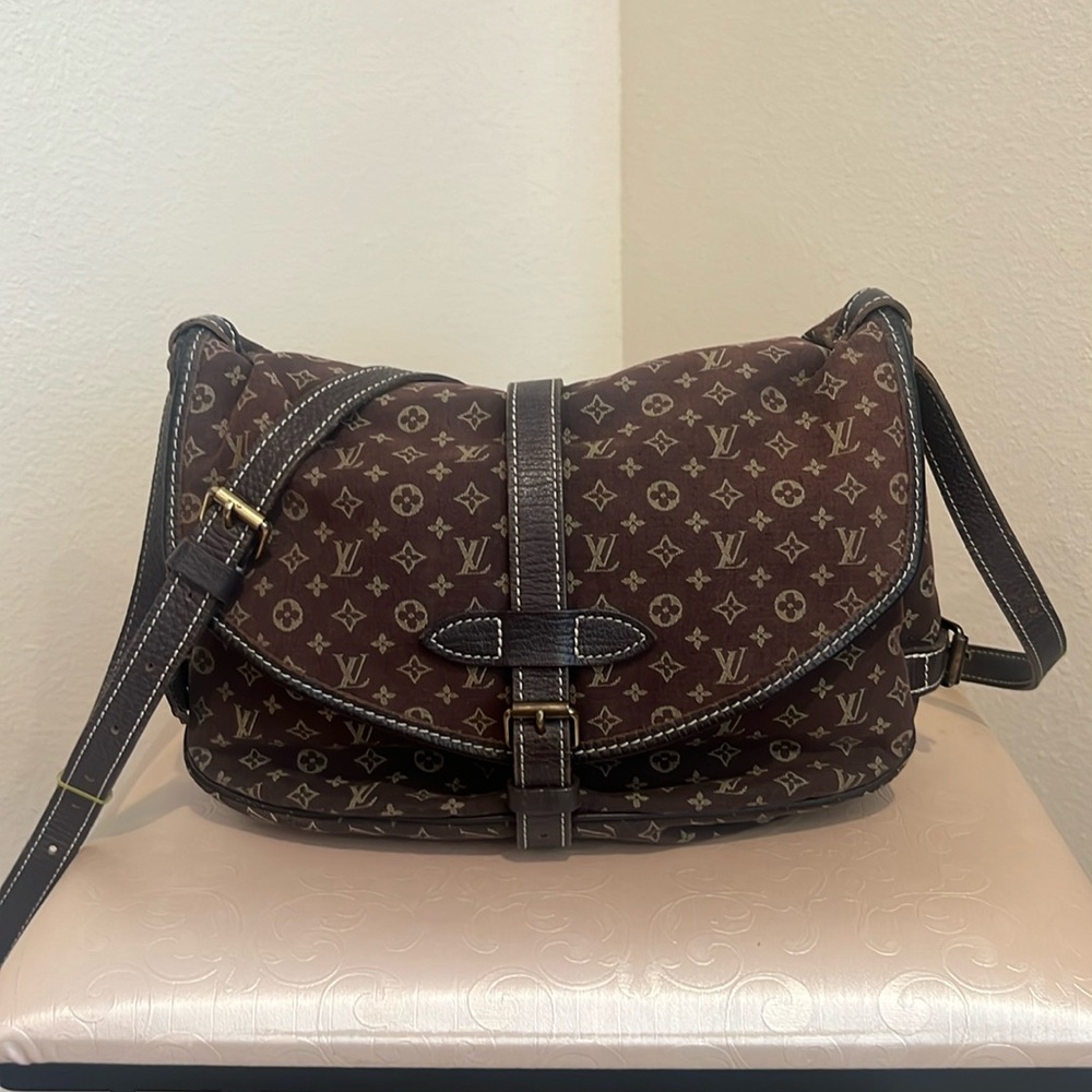 LV Monogram Brown Canvas Saumur PM